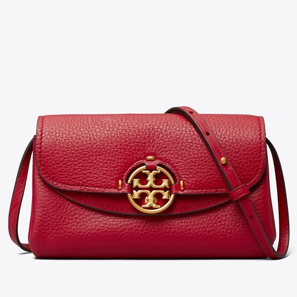 Tory Burch Handbags - Tory Burch Miller crossbody wallet Loganberry NEW